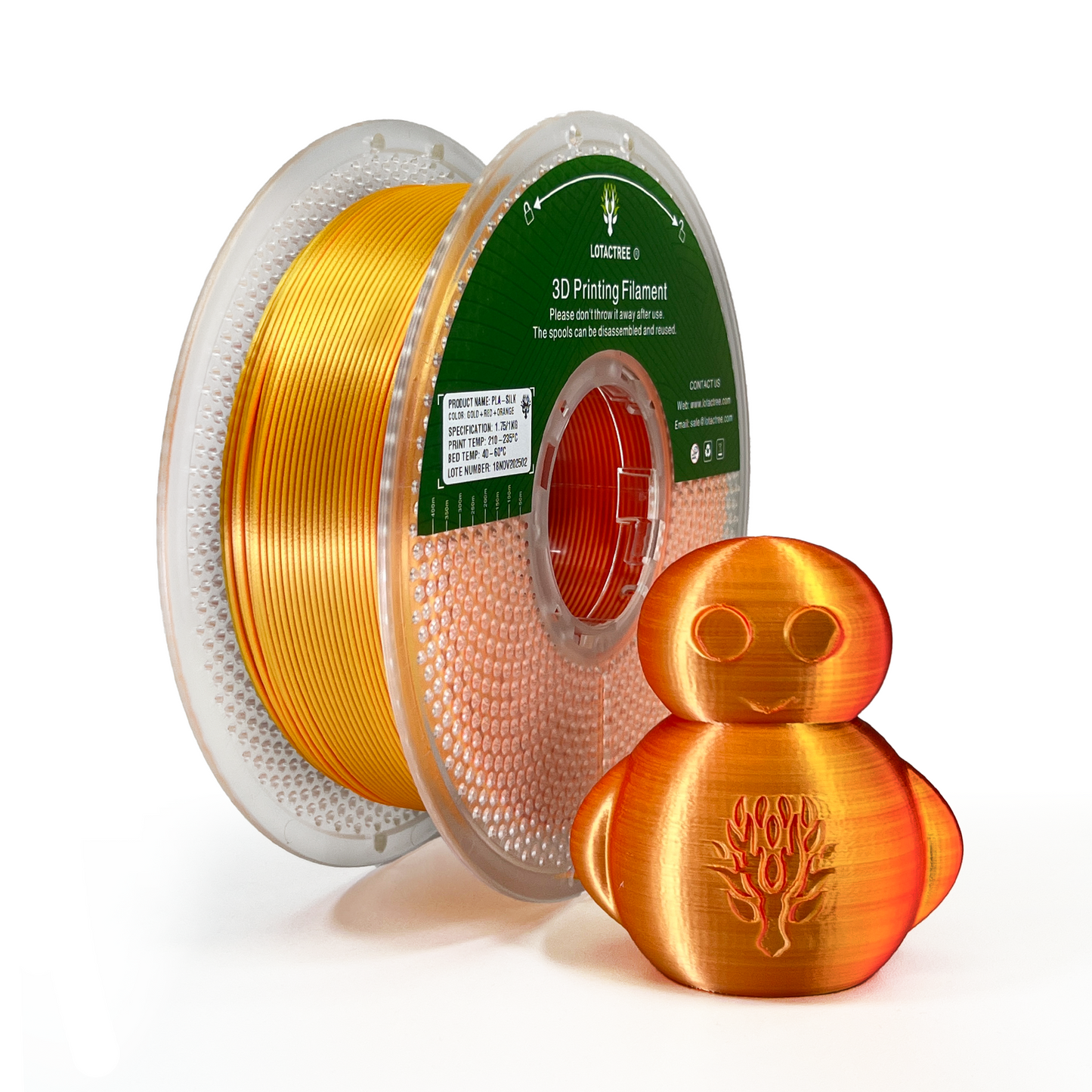 PLA-SILK Multicolour Lotactree – Red & Orange & Gold