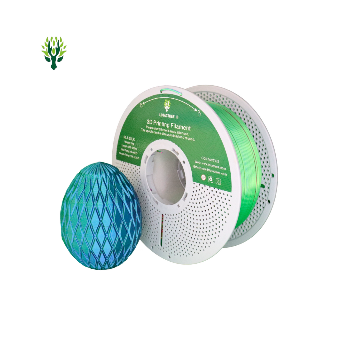 PLA-SILK Multicolour Lotactree – Rose Red & Green & Sky Blue